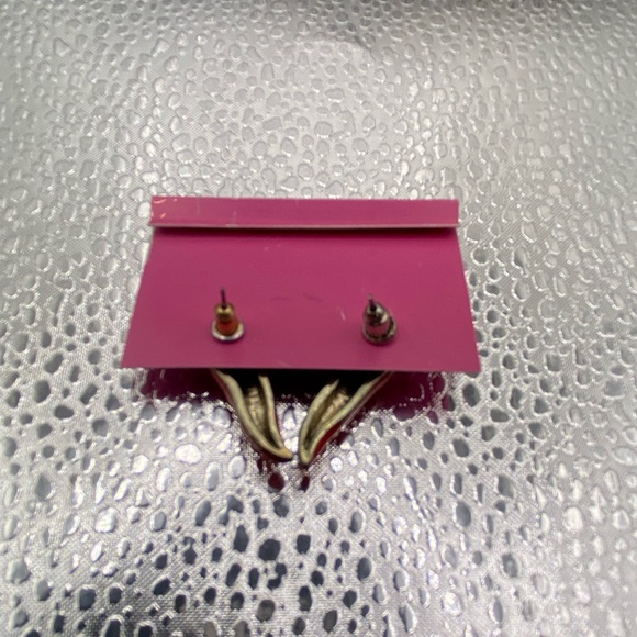 2/$25 Vintage Betsey Johnson Red Chili Pepper Earrings - Picture 4 of 4